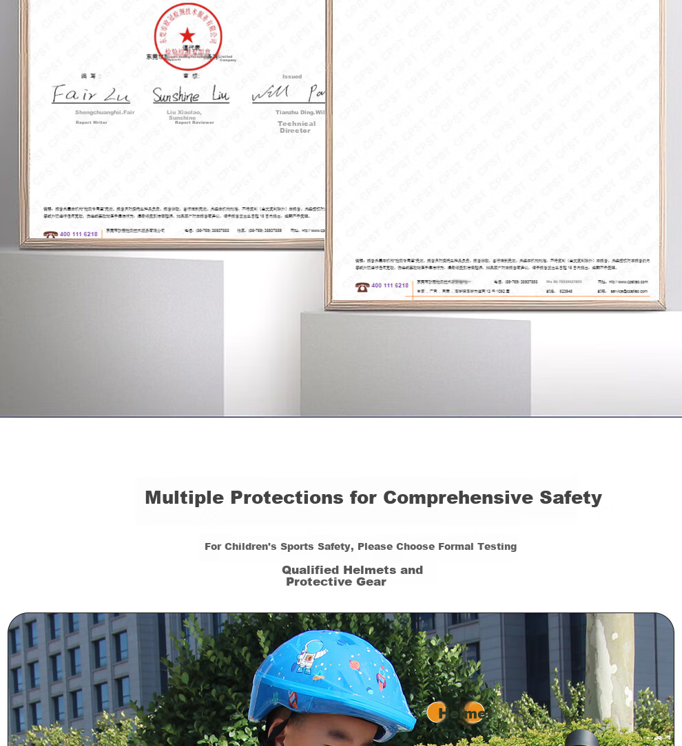 Haide Kids Roller Skating Protective Gear Helmet Knee Pads Elbow Pads Wrist Guards Bicycle Skateboard Balance Bike Protective Set Blue M 2