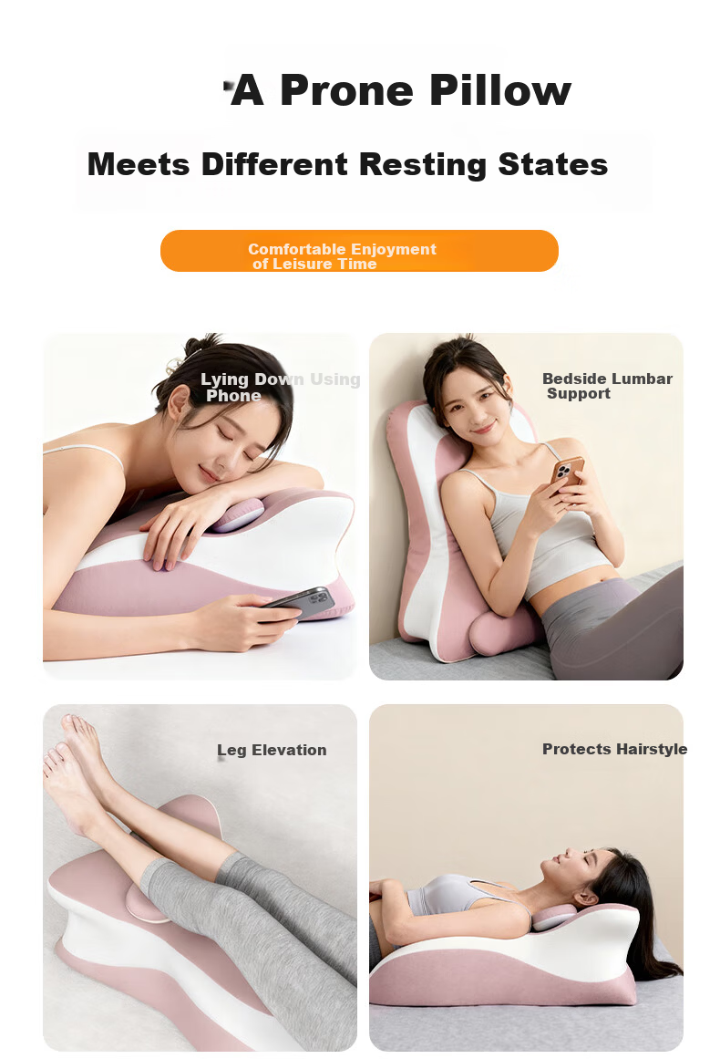 Grace Multifunctional Pink Body Pillow Backrest Cushion for Bed, Prone Sleeping Pillow for Rest and Phone Use 11