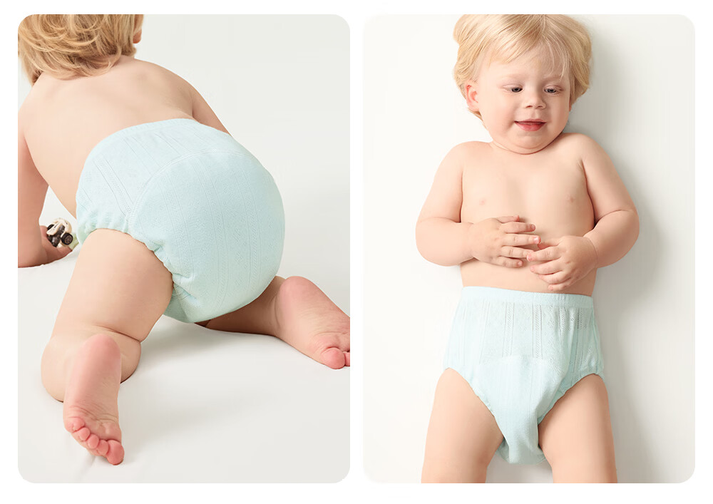 Betis Baby Diaper Gauze Potty Training Pants Washable Urine-Resistant Baby Diaper Pants Size 110, 2-Pack, Pink and Purple 13