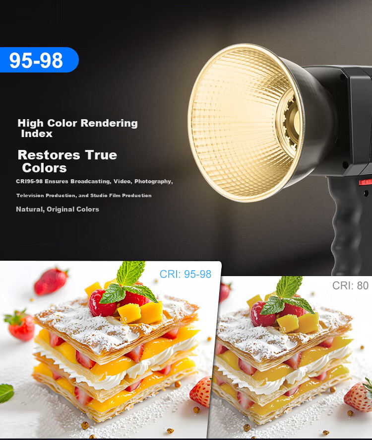 Pangniu 60W COB Handheld Photography Live Streaming Light Vlog Video Recording Bi-color Fill Light PU4119B Live Streaming Photography Light 7