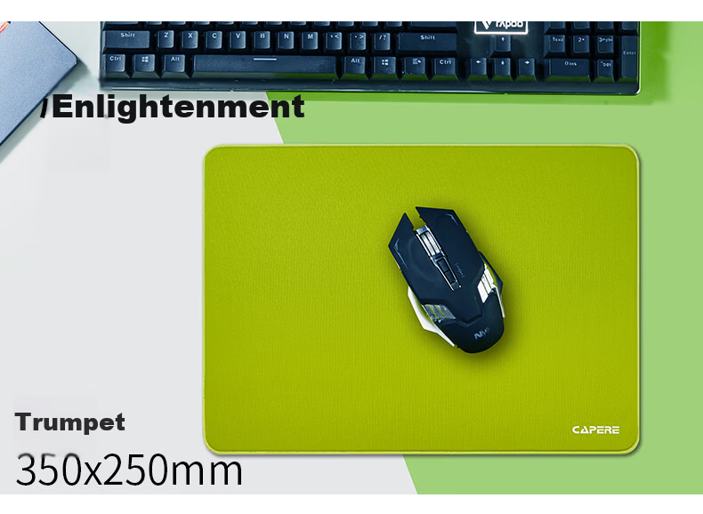 CAPERE Class 99 Gaming Mouse Pad Waterproof Neutral Control Mat Valorant CSGO Delta "Enlightenment" Black 490x420mm Rubber Base 4