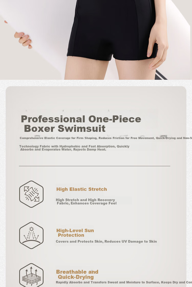 Anta Women's New Short Sleeve One-Piece Swimsuit Slim Fit Conservative Professional Racing Swimwear Purple Gray M 2