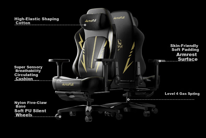 Aofeng C3Pro Black Gold Gaming Chair 1st Store Collaboration Ergonomic Gaming Chair Computer Chair Office Chair Ergonomic Chair 27
