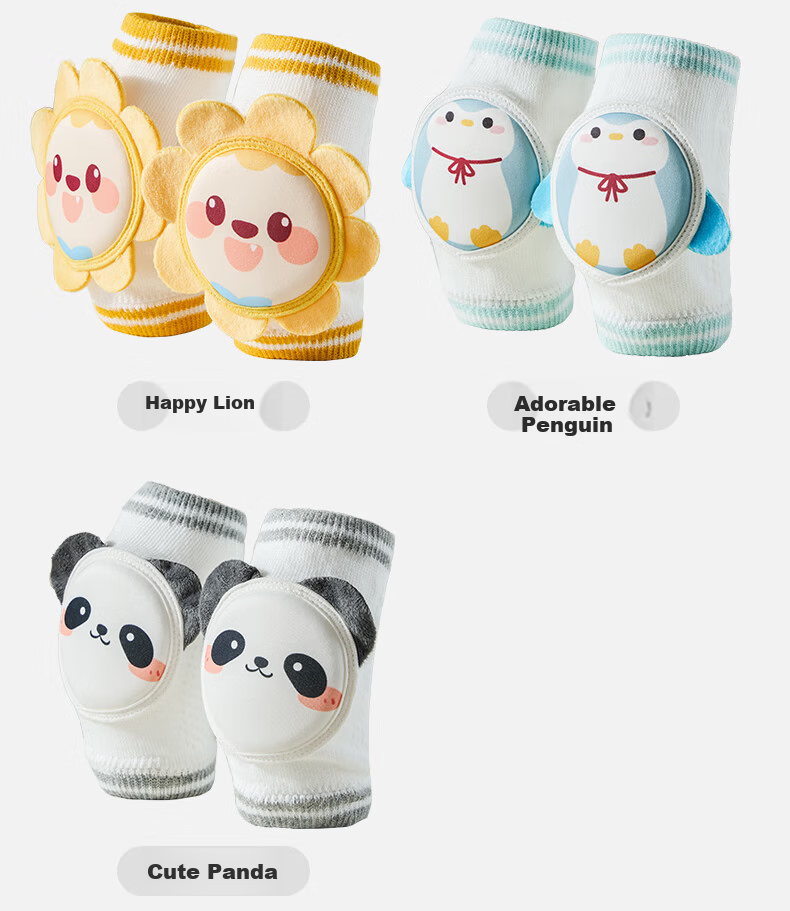 OUYUN Baby Knee Pads Toddler Crawling Anti-Fall Knee and Elbow Protectors Naughty Dinosaur + Cute Penguin 18