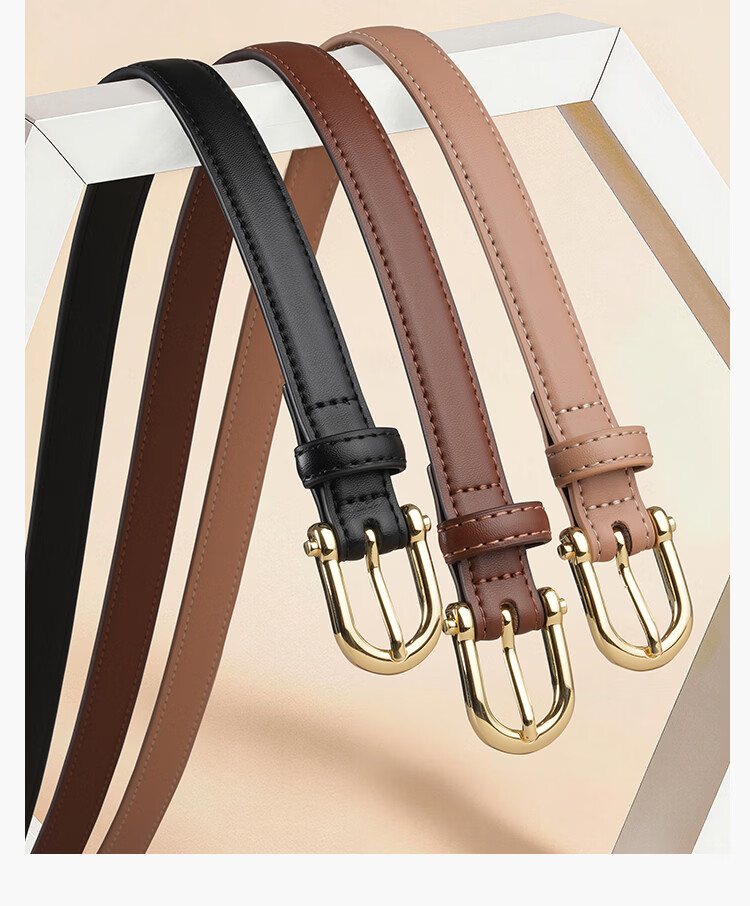 Seven Wolves Women's Leather Belt Slim Narrow Fashion Suit Dress Decorative Waist Belt Birthday Gift for Girlfriend and Mom 10
