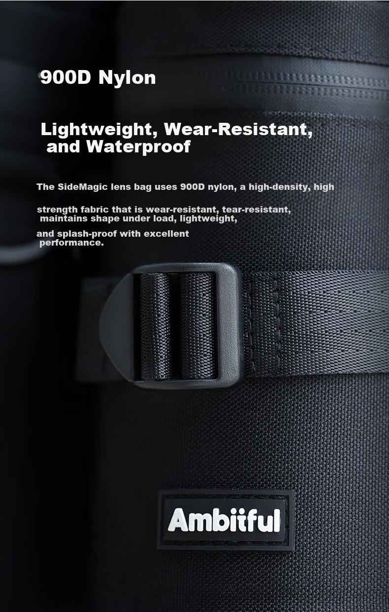 AMBITFUL Zhijie Lens Bag Storage Pouch Protective Case for Canon Nikon Sony Fuji Sigma Tamron DSLR Mirrorless Camera Lens Sleeve Barrel with Waist Hanging/Shoulder Strap 6