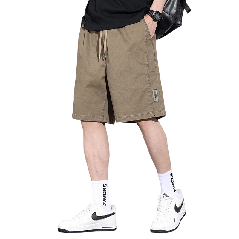 JEEP Men's Summer Casual Breathable Loose Cargo Shorts, Versatile Five-Point Pants, Khaki, XL
