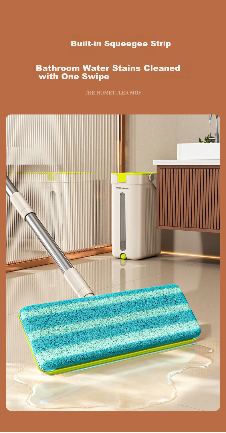 HoMettler Clean And Dirty Separation Mop for Home Use, No Hand Washing Required, 2026 Scraper Bucket, Brush And Le Flat Lazy Person Mop Tool 7