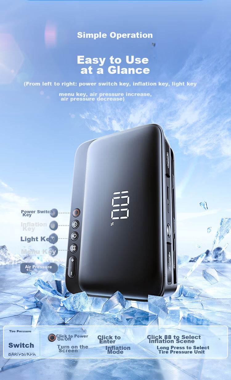 Baseus [National 3C Certified], Car Emergency Jump Starter Air Pump All-In Device, Portable Power Bank for Outdoor Use 14