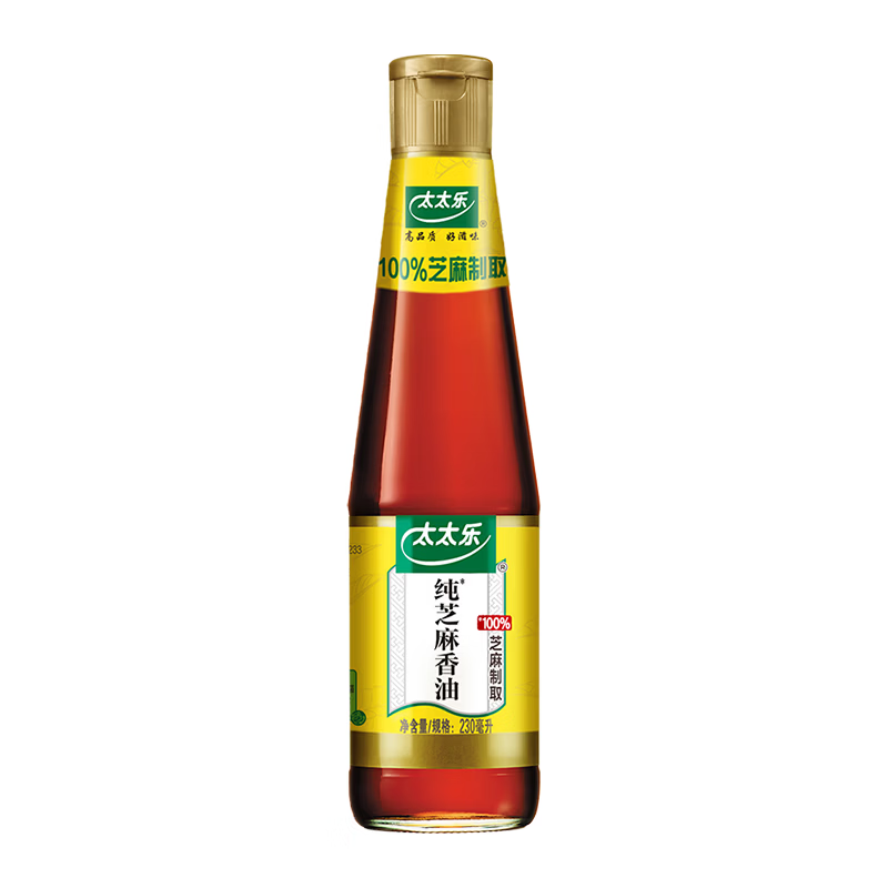 太太乐芝麻香油 物理压榨100%纯芝麻香油 230ml 凉拌蘸料火锅油碟