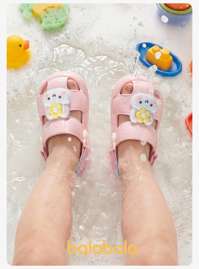 Balabala Kids Slippers Boys Summer Toddler Girls Closed-Toe Home Shoes Outdoor Baby Clog Sandals Children Cool Slippers 12