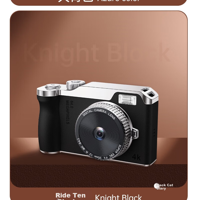Black Cat Diary DK14 Digital Camera Y01 Instant Camera CCD Handheld Portable Photography Recorder HD Beauty Selfie Anti-Shake Vlog Student Kids Pink 28