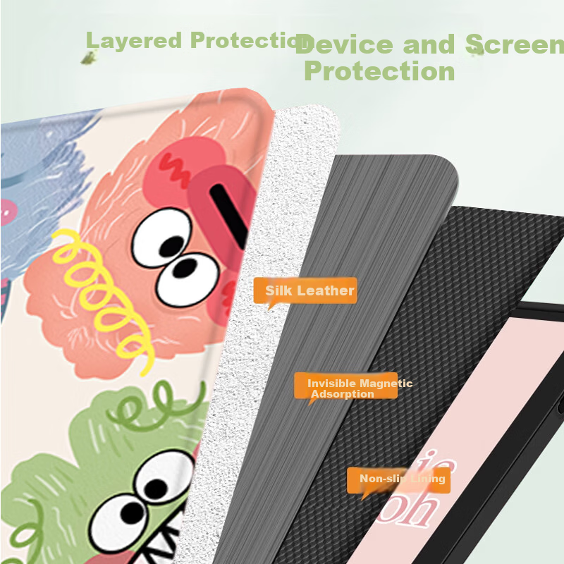Seehan Protective Case for vivoPad5/5e/3 2025 Model 12.1-inch Universal iQOOPad5/5e/2 Tablet Full Coverage Shockproof Cute Cartoon Design