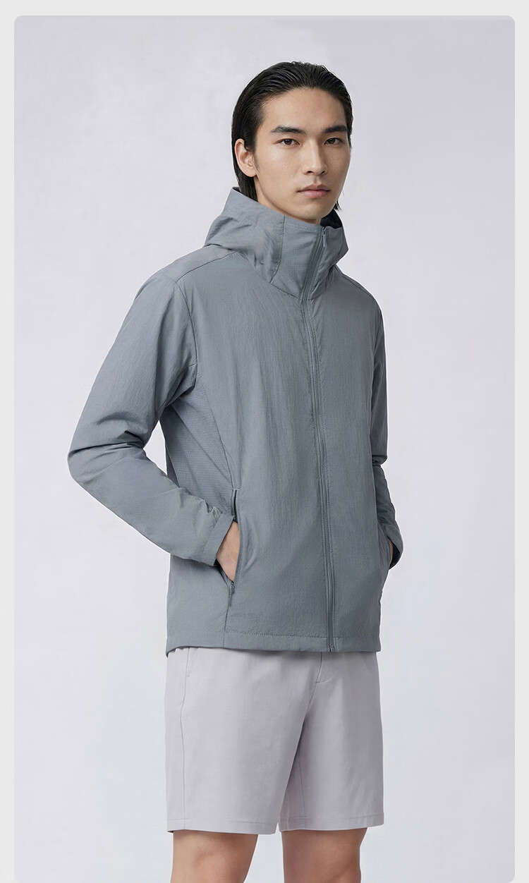 JD Jingzao Lightweight Premium Sunscreen Jacket for Men Spring Summer New Ice Silk Sun Protection Outdoor Thin Coat Skin Jacket Soft Mist Blue XL 23