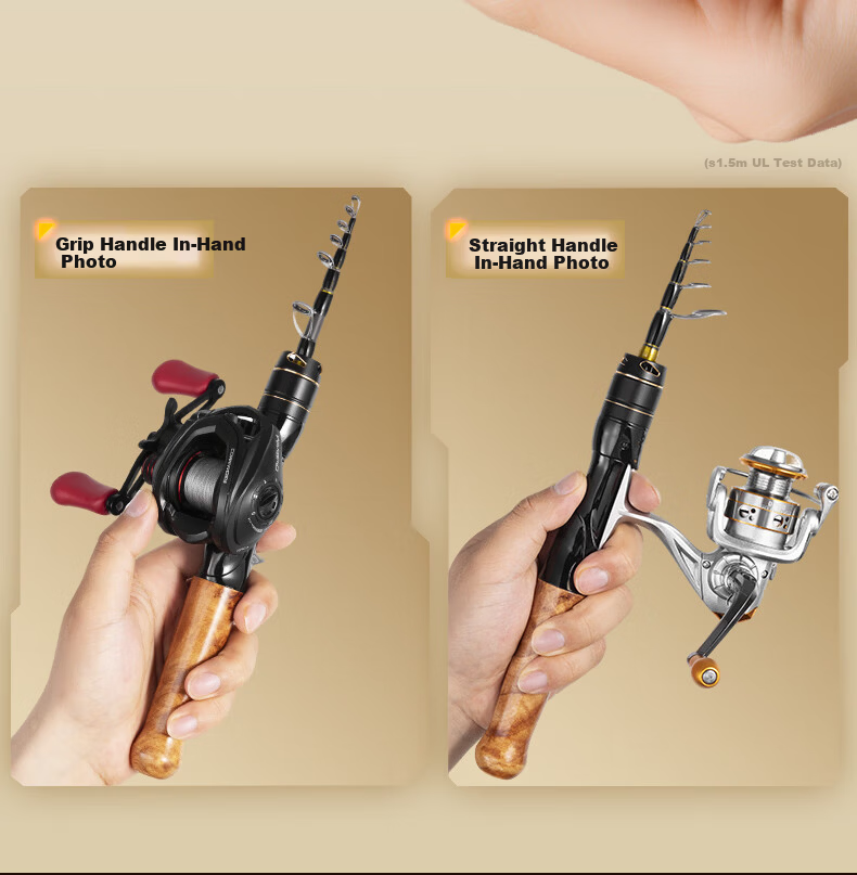Wei Alliance 1.5m Straight Handle Jihu Coil King 0 Ring UL Light Micro Lure Rod Short Section Telescopic Lure Rod Mako Fishing Rod 10
