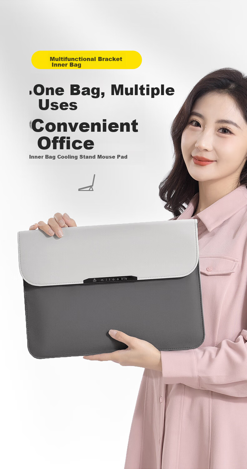 DIY Workshop 13-inch Laptop Stand Sleeve Unisex Business Multifunctional Portable Protective Case Compatible with MacBook Air 13.6 Laptop Sleeve 1