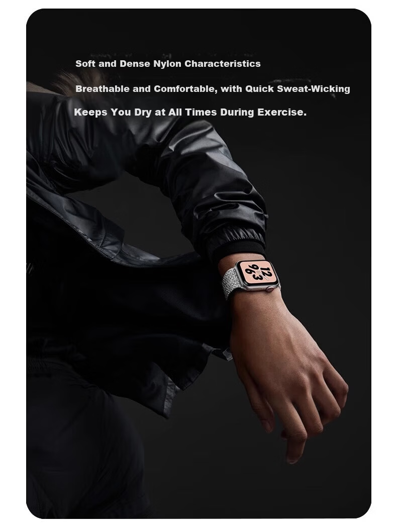 Watchbond Apple Watch Band Compatible with iWatch S9/S10 SE/8 Nylon Loop Strap for Women 7/6 Ultra 2 Men Official Unity Rhythm Band 8