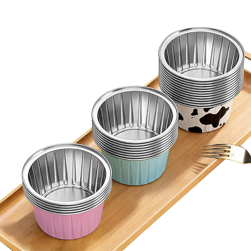 YOUAO Aluminum Foil Bowls [30 Pieces], Cake Molds, Baking Pudding Steamed Cake Molds, Air Fryer-Specific Aluminum Foil Cups