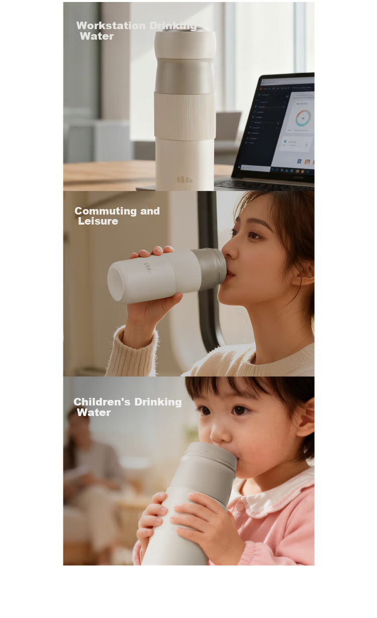BENEUNDER Cooling Children's Insulated Bottle Large Capacity Coffee Water Cup Stainless Steel Unisex Birthday Gift LC002 Source Point White 18