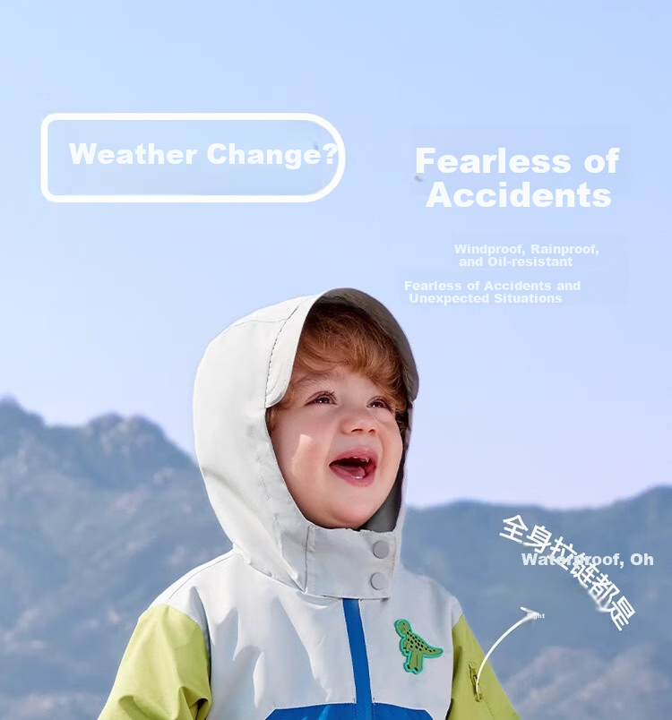 Qiqi Bear Boys' Windbreaker Outdoor Jacket Children's Autumn 3-in-1 Thickened Baby Three-Proof Winter Coat 4