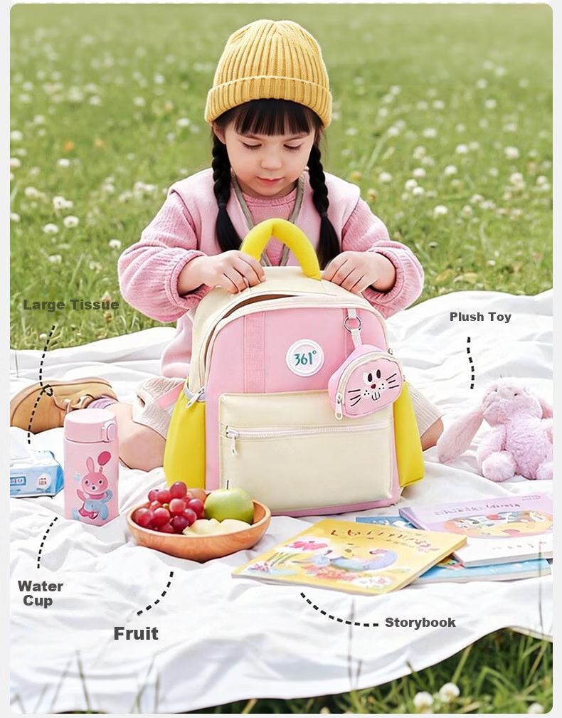 361° Kindergarten Backpack Lightweight Outdoor Kids Small Schoolbag Spring Autumn Double Shoulder Bag for Boys and Girls Elementary School Tutoring Bag 11