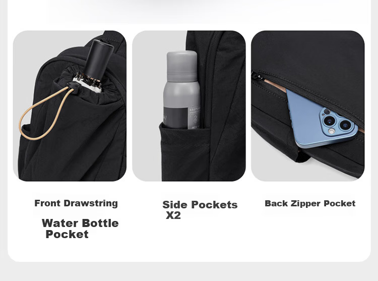 GOLF Men's Chest Bag Crossbody Shoulder Bag Unisex Phone iPad Bag Water Bottle Holder Water-Resistant Sports Cycling Small Backpack 10