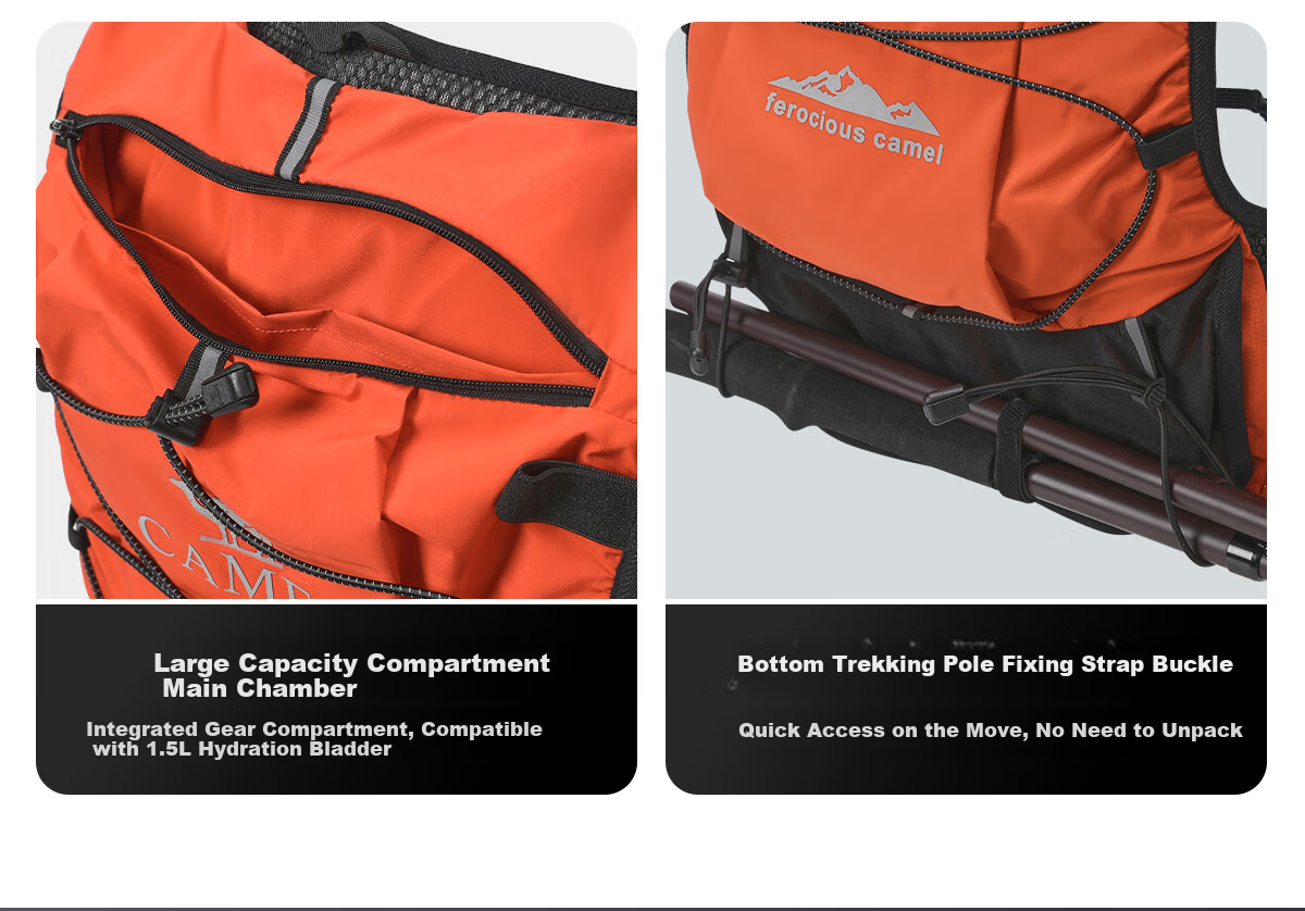 CAMEL Off-Road Running Backpack Sports Double Shoulder Marathon Vest Outdoor Professional Hiking Mountaineering Hydration Backpack 3037 12
