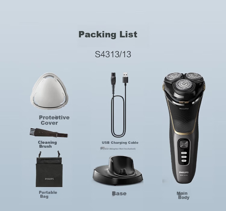 PHILIPS Electric Shaver Men's Electric Razor Beard Trimmer Fast Charge S3853 Wet and Dry Dual Shaving Sky Blue S3853 [Standard Edition] Valentine's Day Gift for Boyfriend/Husband 15