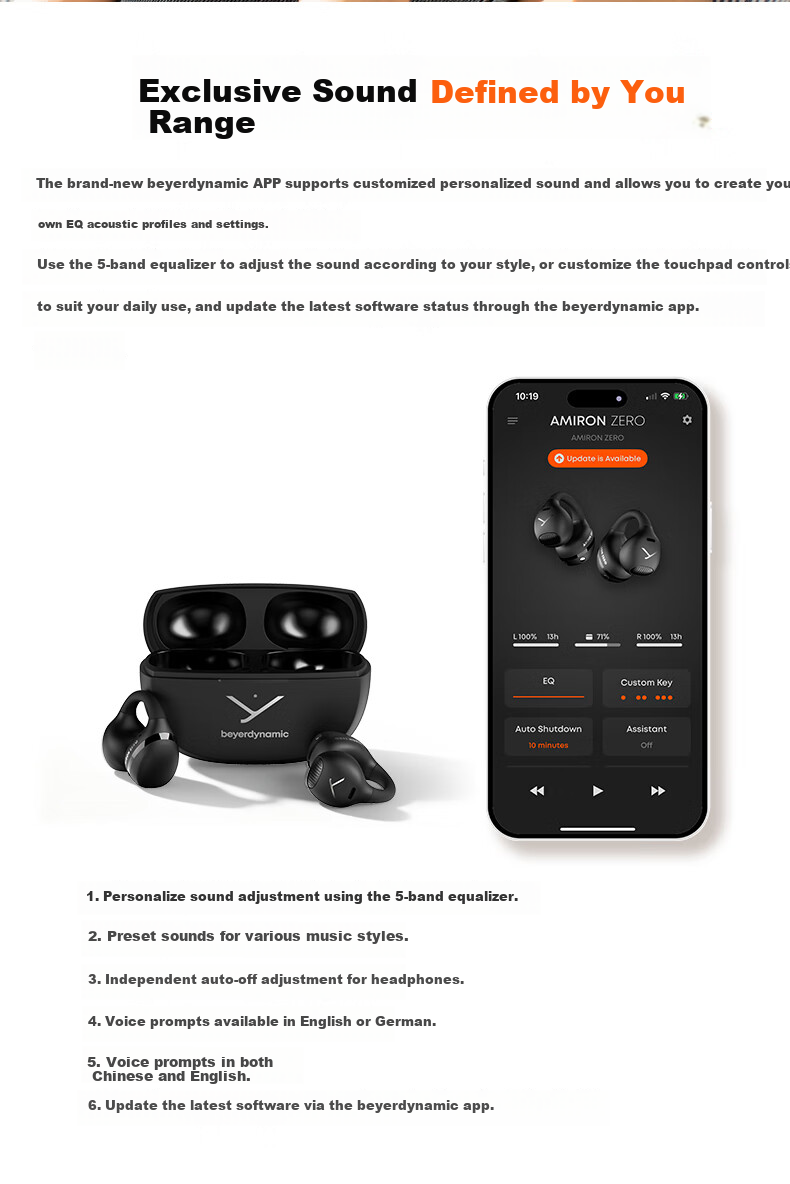 Beyerdynamic AMIRON ZERO Clip-On True Wireless Bluetooth Earphones Non-In-Ear Clip-On Sports Running Zero-Feel Cream White [Gift Recommendation] 7