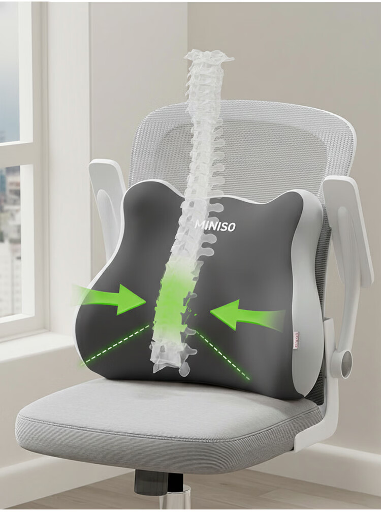 MINISO Lumbar Support Cushion Car Seat Memory Foam Office Chair Backrest Pain Relief 17