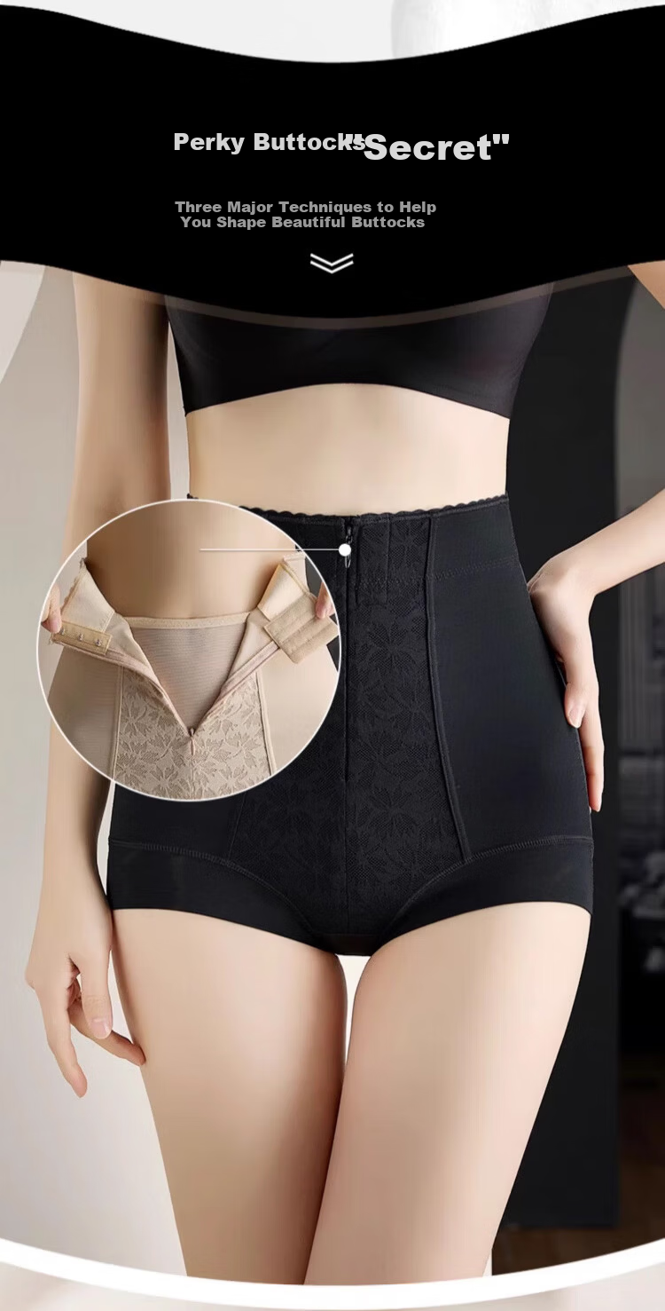 Zaisu Tummy Control Butt Lifting Pants High Waist Zipper Shaping Seamless Waist Slimming Briefs for Women 2