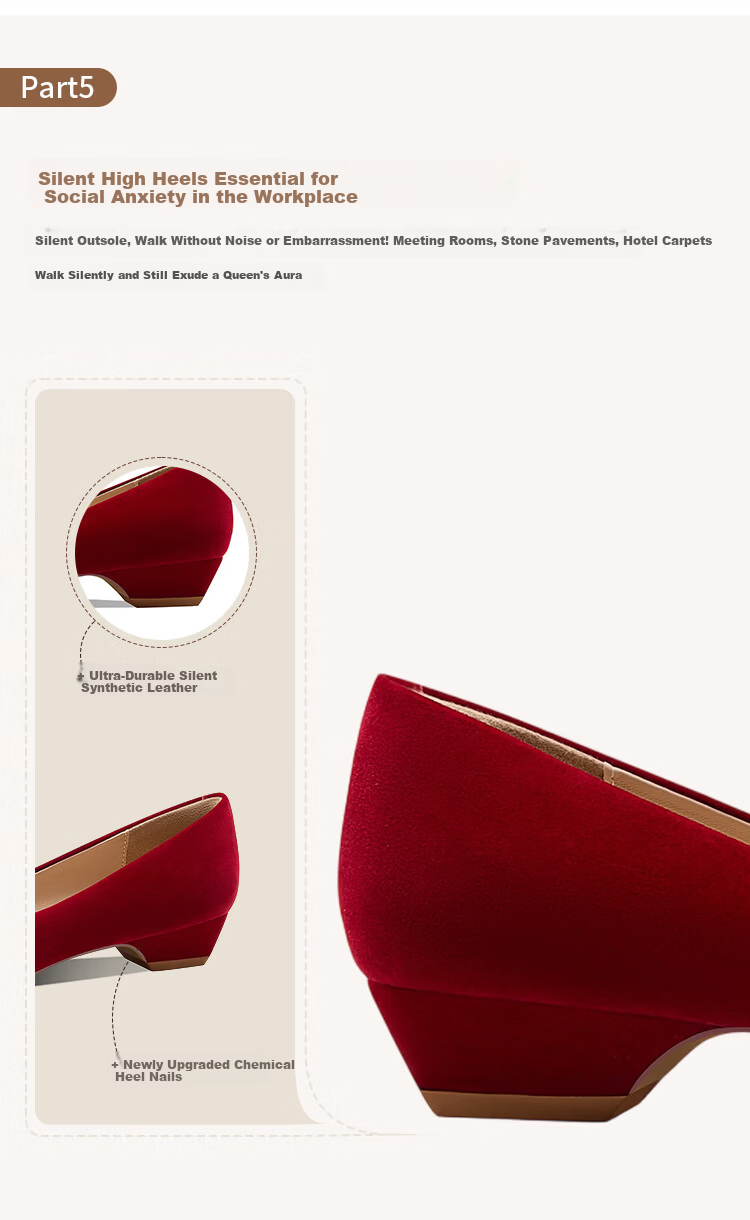 Josiny Chinese Style Wedding Shoes for Women, Xiuhé Main Wedding Dress, Dual Wear, Comfortable, Red Pointed Low Heel Bridal Shoes, Red, Size 36 7