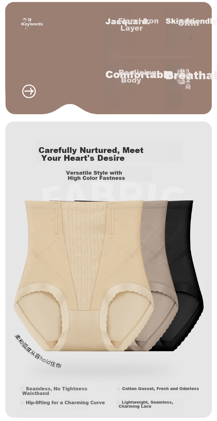 BOPRUIEY High Waist Tummy Control Women's Postpartum Seamless Hip-Lifting Shaping Panties Slimming Butt-Lifting Body Shaping Pants 2