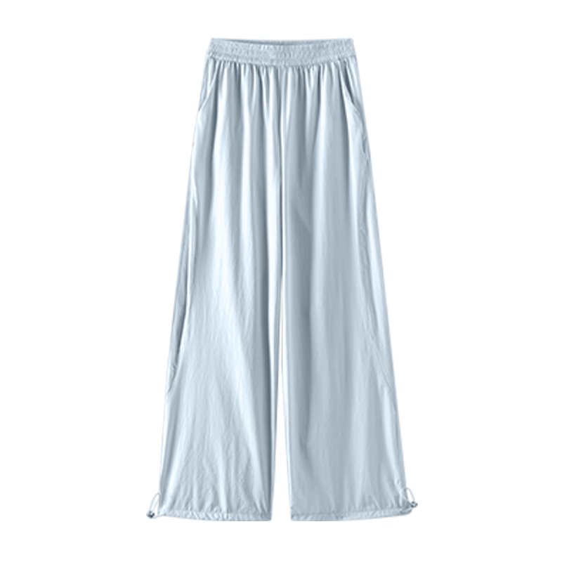 La Chapelle Women's Cargo Pants 2026 New Spring Summer Paratrooper Lightweight Ice Silk Quick-Dry Wide-Leg Drawstring Sports Trousers