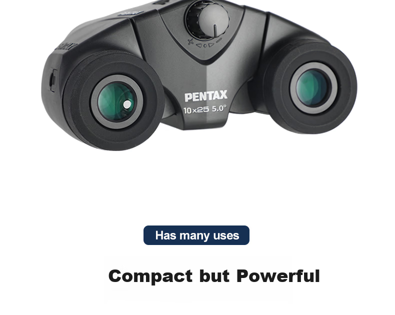 PENTAX Japanese Binoculars UP10x25, High Magnification, High Definition, Compact And Portable, Low-Light Night Vision Telescope 25