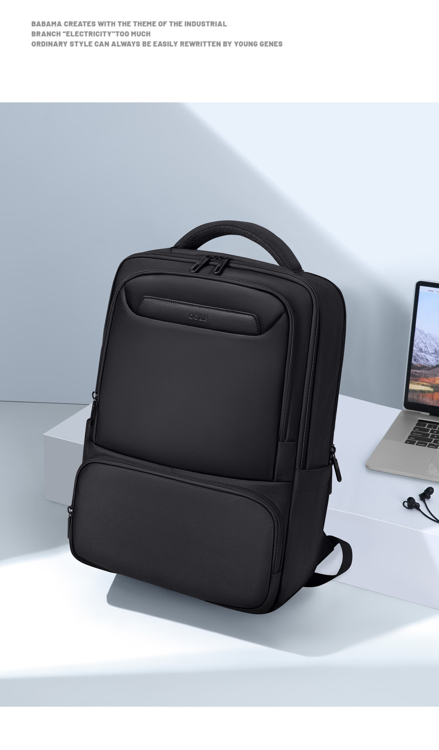 GOLF Men's Business Laptop Backpack 16/15.6 Inch Multi-Compartment Travel Commuter Bag 15
