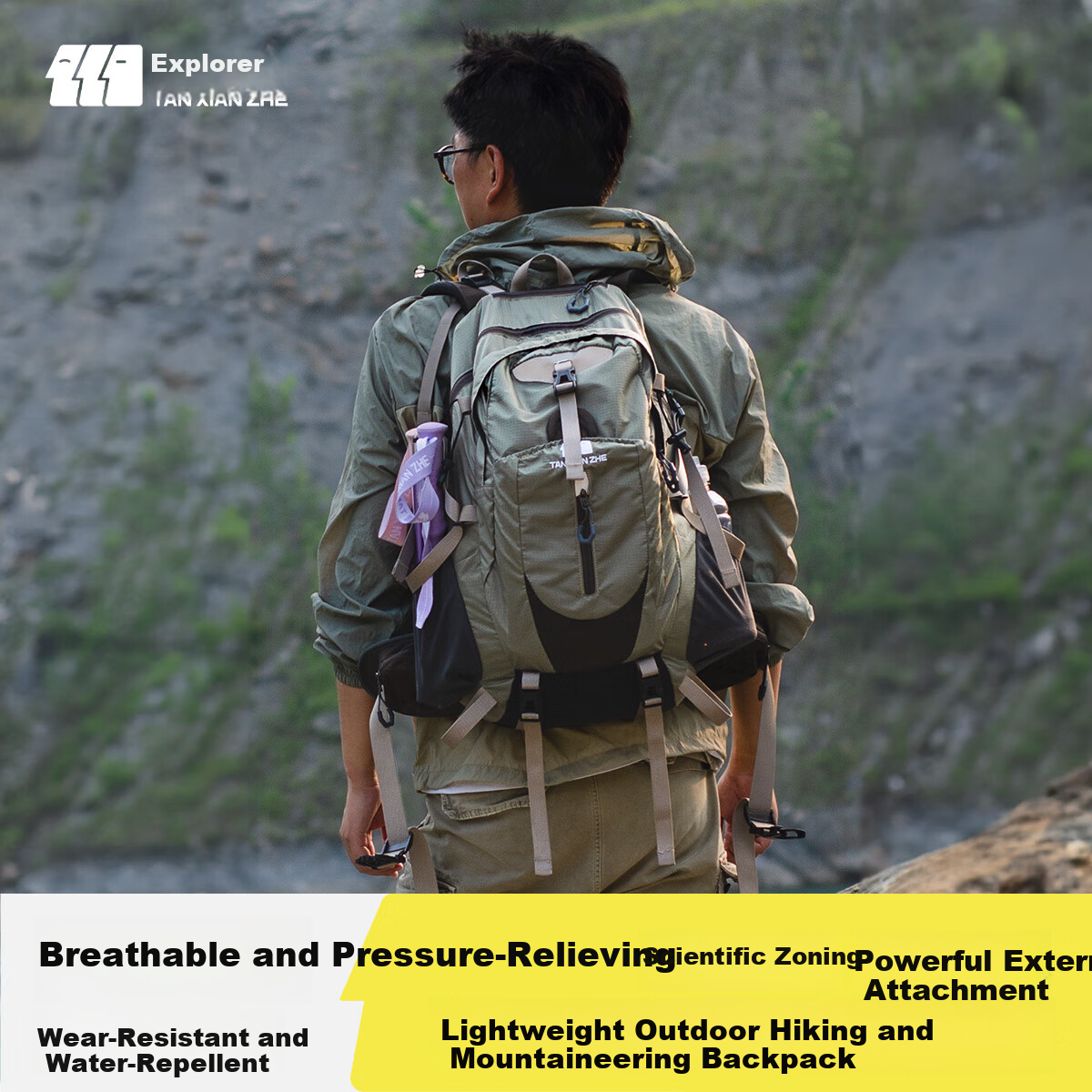 TAN XIAN ZHE Outdoor Hiking Backpack Lightweight Waterproof Durable Professional Travel Backpack