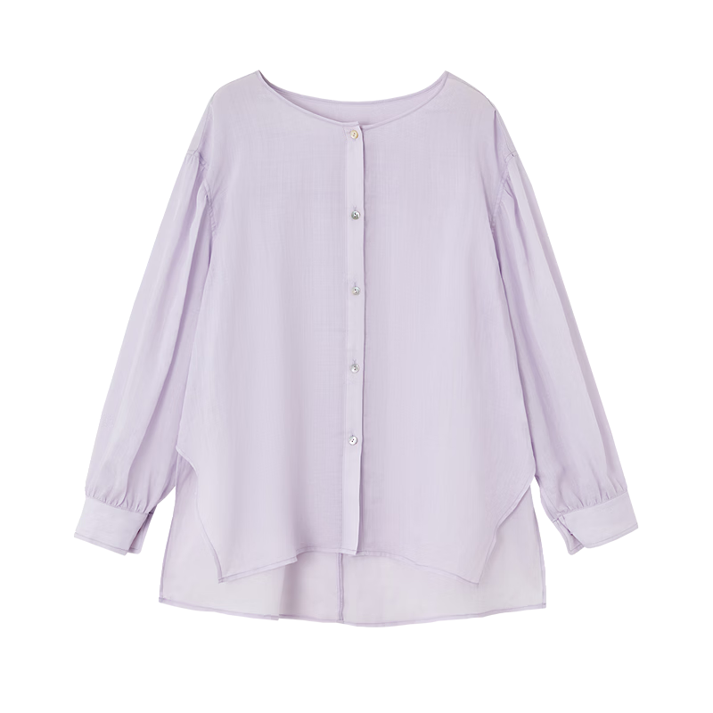 Demana [Ramie Lyocell Blend] Spring Breathable Crew Neck Drop Shoulder Loose Fit Petite Women's Shirt