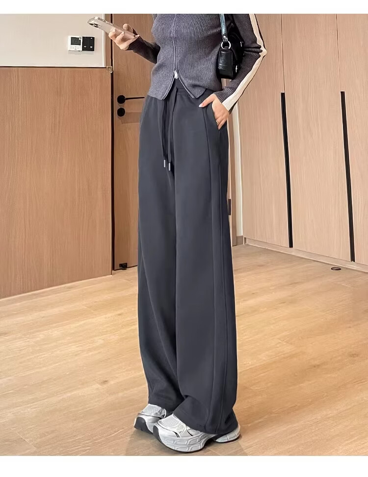 La Chapelle Women's Narrow Fit Sports Pants Spring Thin Wide Leg Casual Pants Summer Straight Leg Sweatpants White Gray 4XL 15