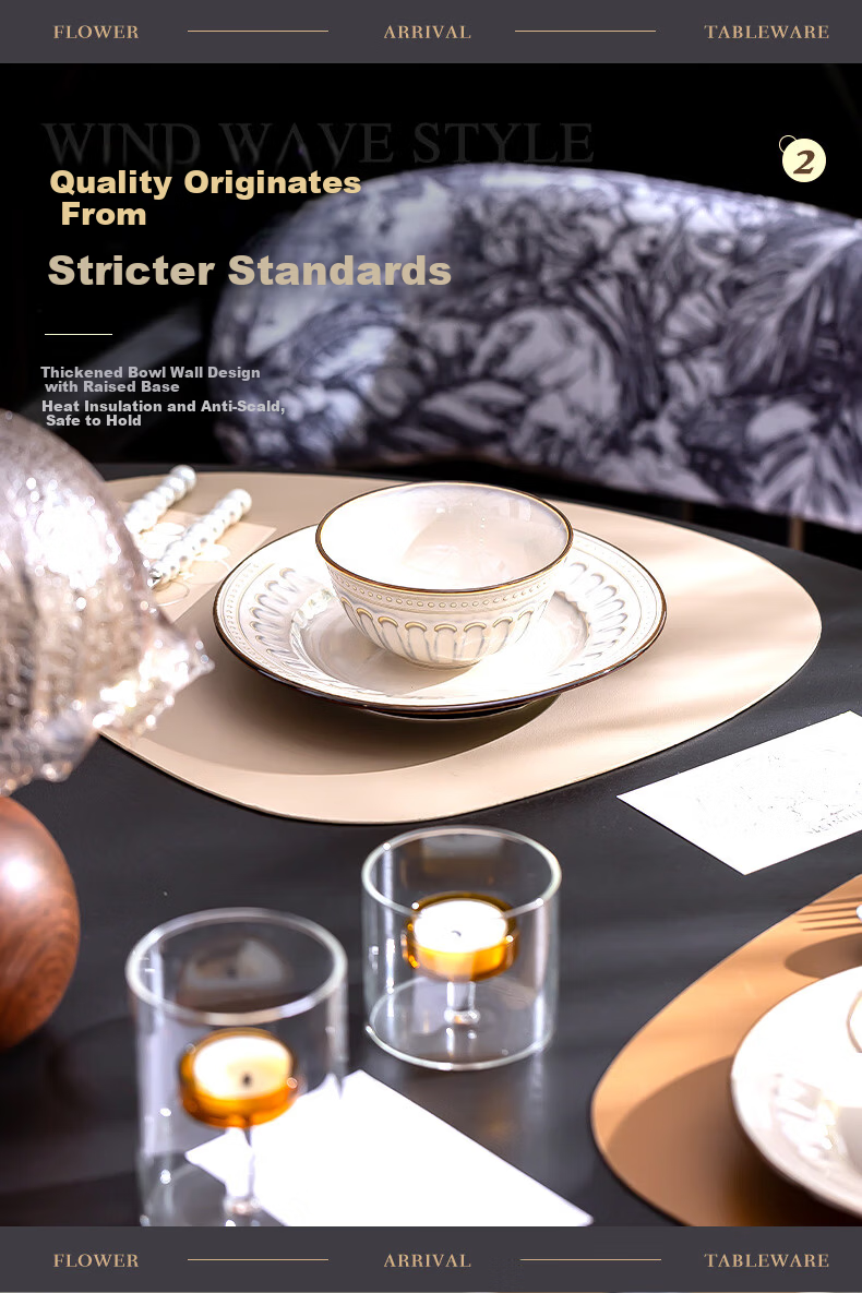 Chudi Ceramic Dinnerware Set for 4 People, 18 Pieces White Yu Home Tableware Gift Box 4