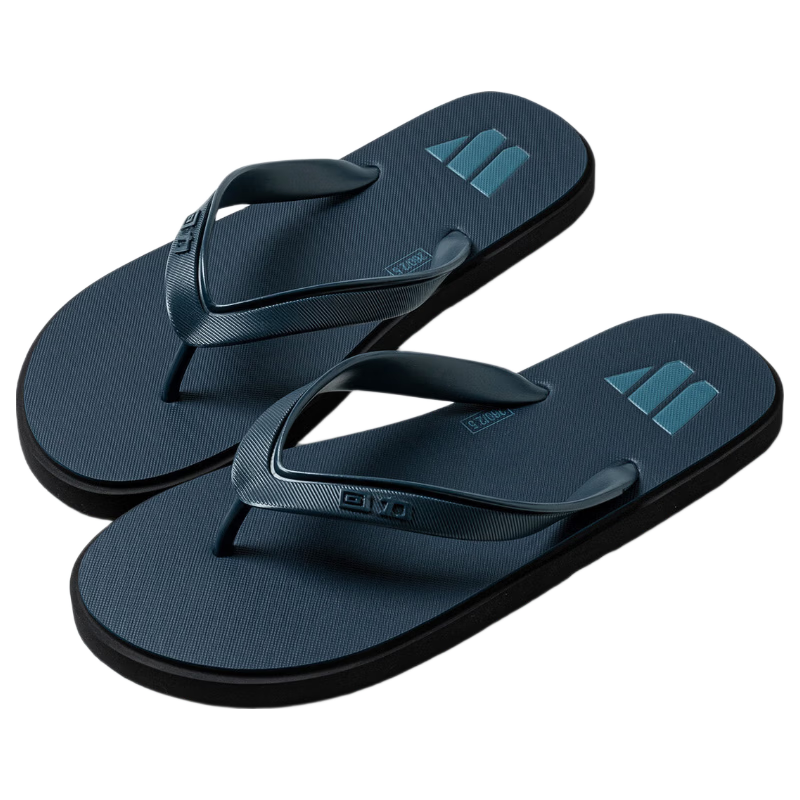 Warrior Men's Summer New Herringbone Flip Flops Non-Slip Odor-Resistant EVA Home and Outdoor Beach Sandals Navy Blue Size 41