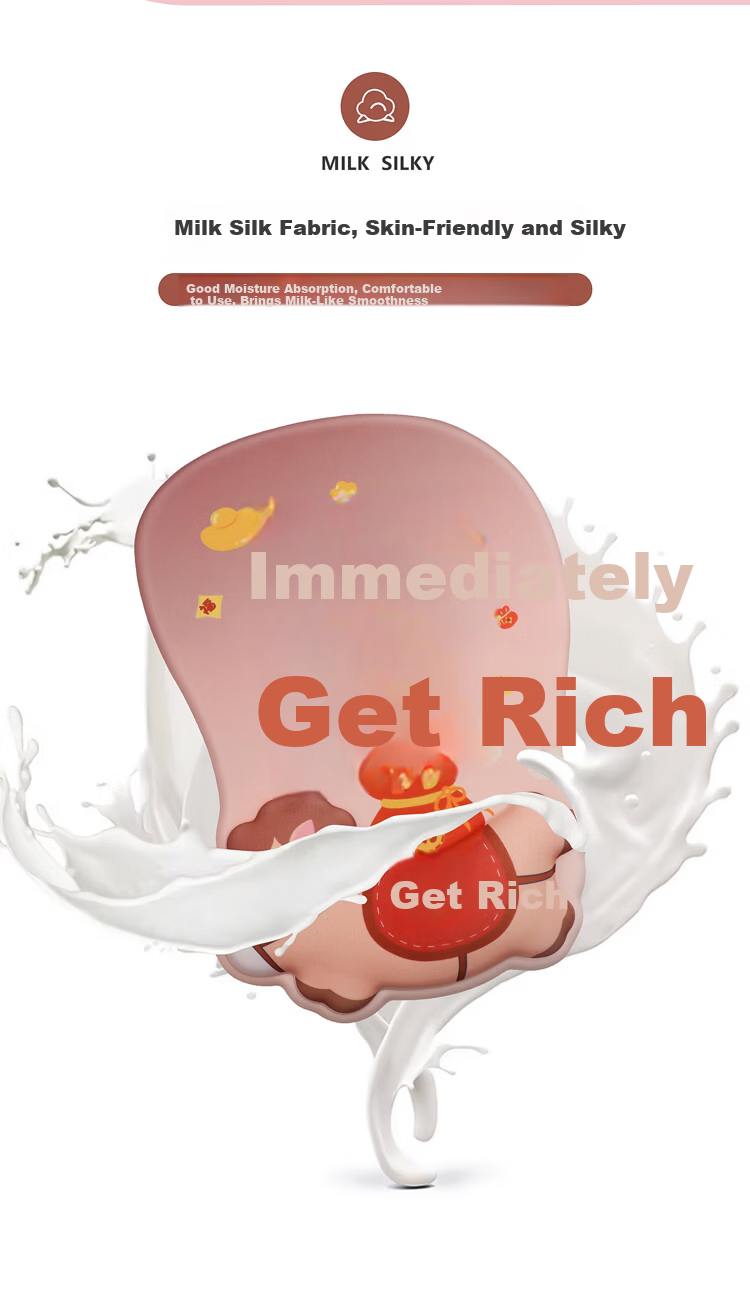 KPTE "Instant Wealth" Ergonomic Wrist Support Mouse Pad Wrist Rest Silicone Non-Slip Wrist Protector for Women 3