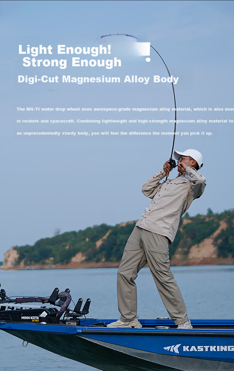 KastKing 2024 Kress Baitcasting Reel Magnesium Alloy Body Titanium Alloy Spool for Competitive Black Pit Fishing 19