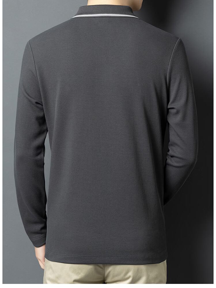 Edenbo Long Sleeve Polo Shirt Men Pure Cotton Simple Top Navy Blue 175/92A (XL) 19