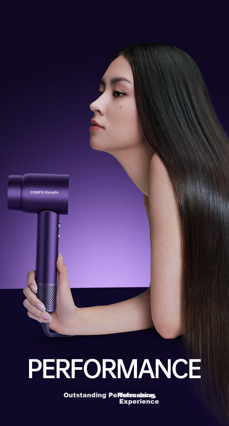 CONFU Silk3 Diamond Light Water Ion High-Speed Hair Dryer Fast Drying 120,000 RPM Home Use High Power Damage-Free Hair Blow Dryer Birthday Gift Star Shimmer Gold Standard Edition Price Guarantee 618 18