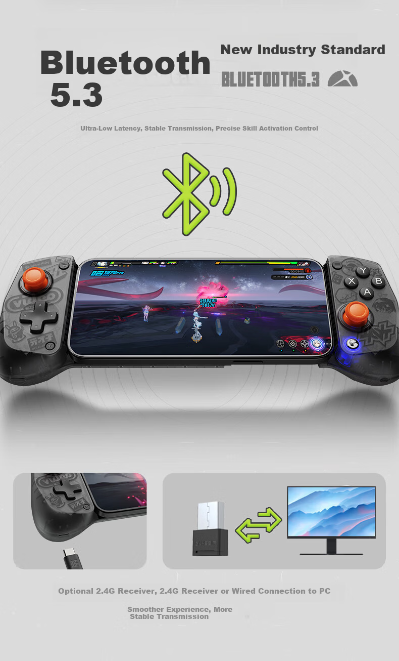 GAMESIR x MIHOYO Zero Zone X5S Stretchable Bluetooth Game Controller for Android and iOS Mobile Gaming Delta Operation 4
