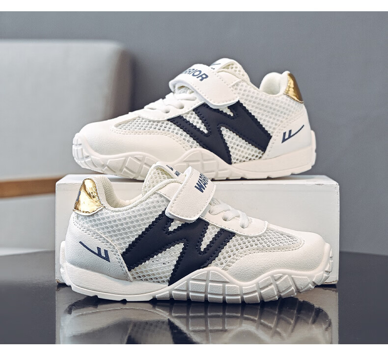 Warrior Boys Summer Sports Shoes Single Mesh Children's Running Shoes Breathable Girls Mesh Shoes WZ-2026 Beige/Purple 34 2