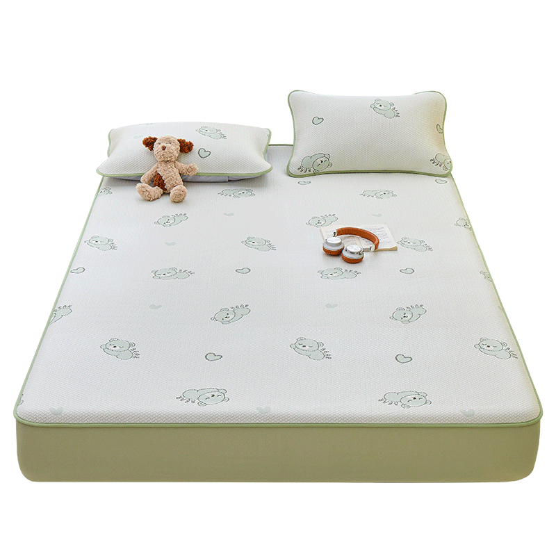 Dohia Class A Baby Cooling Ice Silk Washable Jacquard Fitted Sheet Antibacterial Summer Cooling 1.8x2m Bed