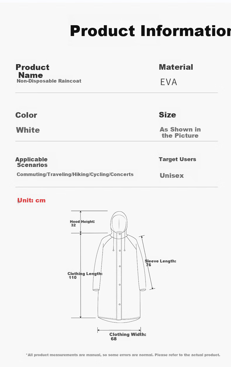Jing Hui Si Chuang Disposable Card Raincoat Thickened Portable Full-Body Transparent Raincoat for Storm, Rafting, Mountaineering, Hiking, and Cycling 3