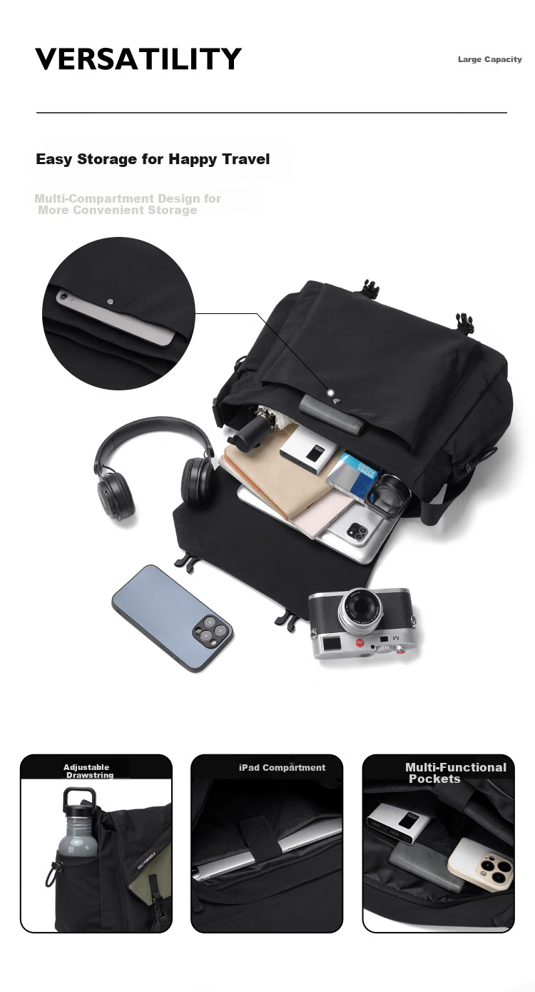 GOLF Lightweight Waterproof Crossbody Shoulder Bag for Men and Women, Outdoor Cycling Sports Bag, Phone and iPad Holder, Student Bag 6